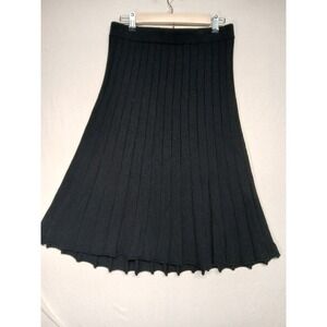Pure Collection Pleated Maxi Skirt Black Flare Lambswool Cashmere Quiet Luxery